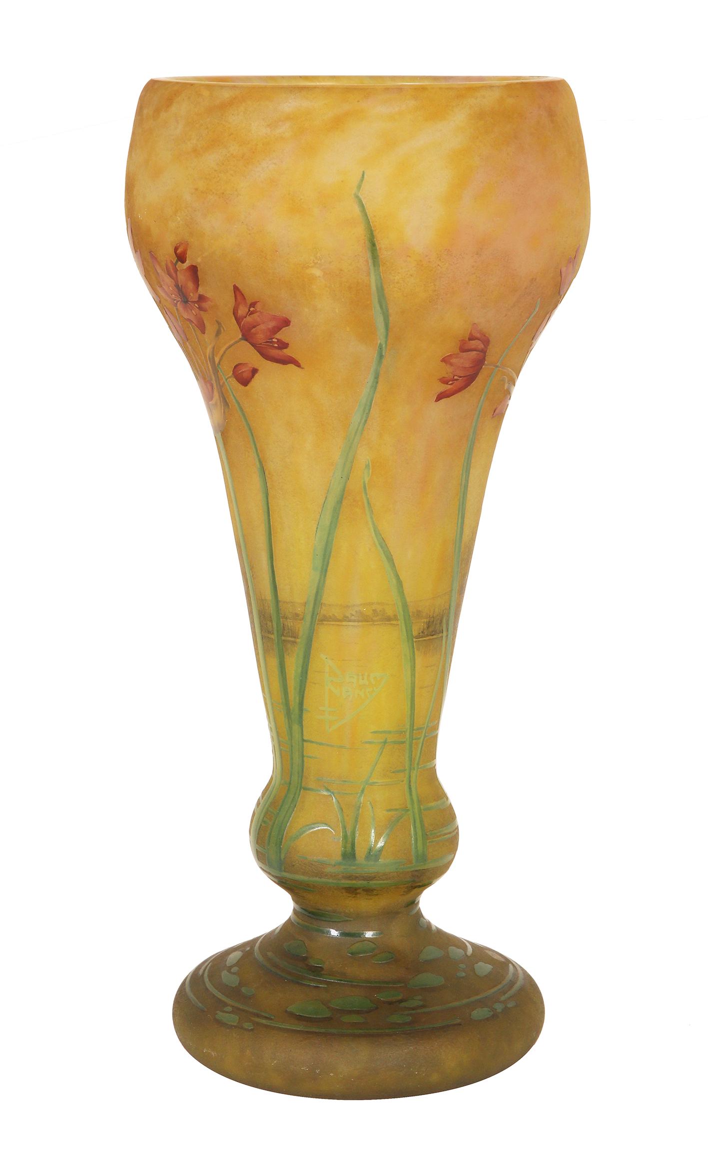 A DAUM NANCY CAMEO GLASS VASE (1 of 2)