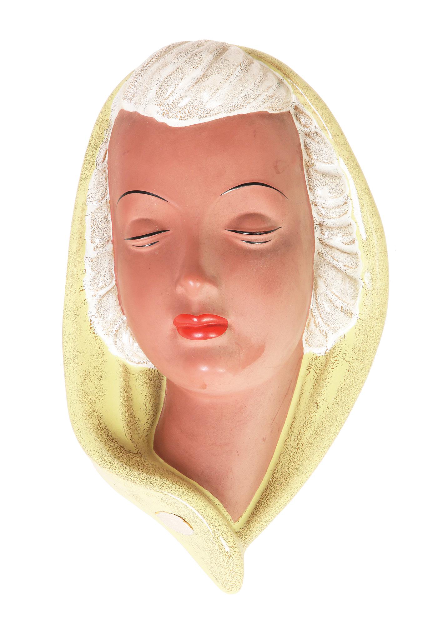 A GOLDSCHEIDER CERAMIC MASK OF A WOMAN (1 of 1)