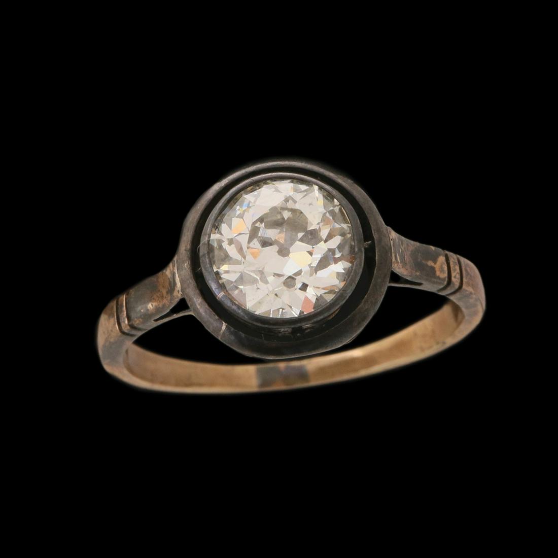 A 14K ROSE GOLD AND SILVER ANTIQUE RING (1 of 1)