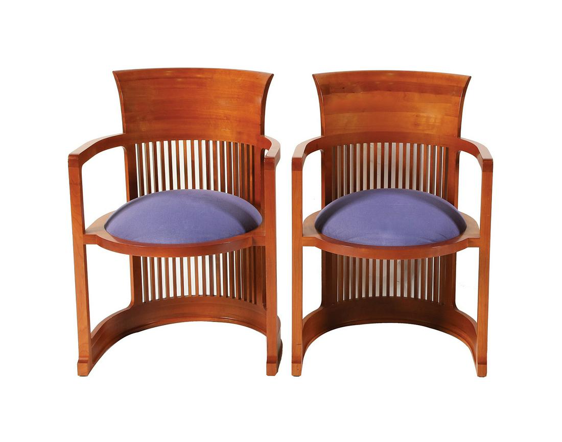 A SET OF EIGHT CHERRYWOOD BARREL CHAIRS (1 of 1)