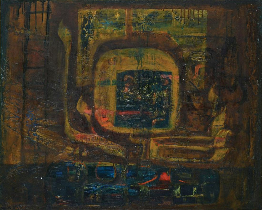 Shraga Weil: Untitled, 1962,Oil on canvas, 80x100 cm.Signed and dated.