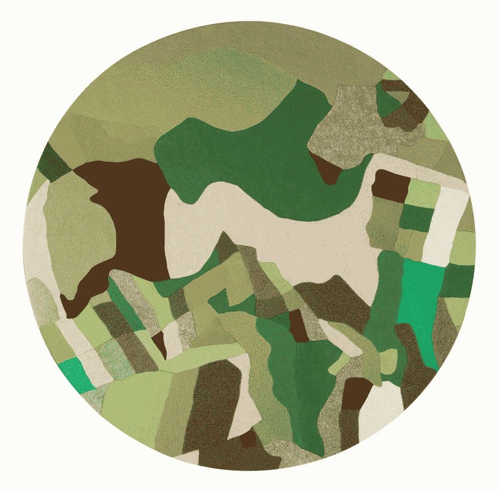 Gal Weinstein: Untitled, Felt on round plywood, diameter: 128 cm. Signed.