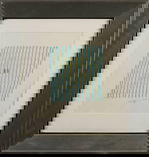 Yaacov Agam: Shacharit prayer, marker on paper, 43x40 cm. Signed.
