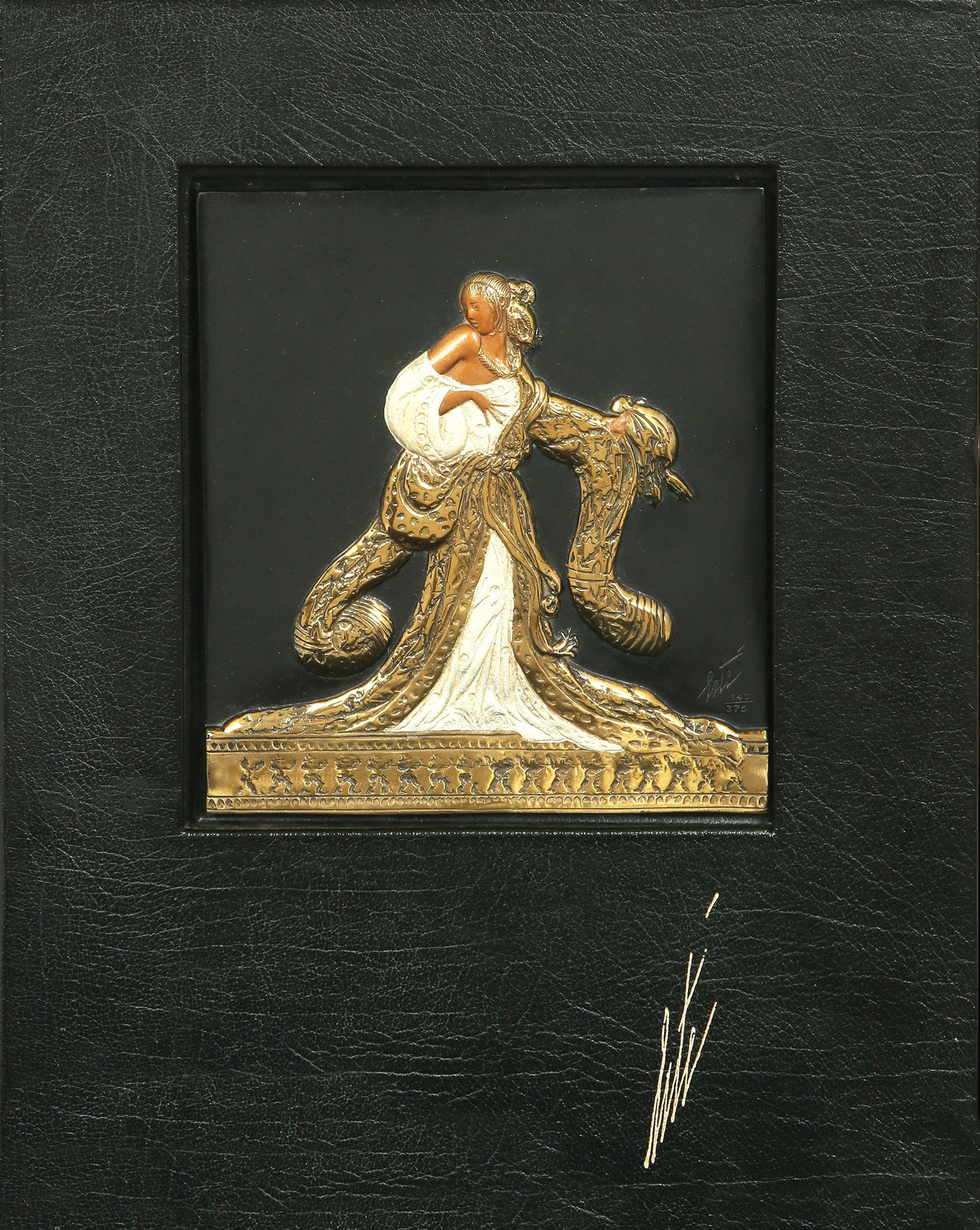 ERTE. "Rigoletto" BRONZE BAS-RELIEF AND BOOK (1 of 1)