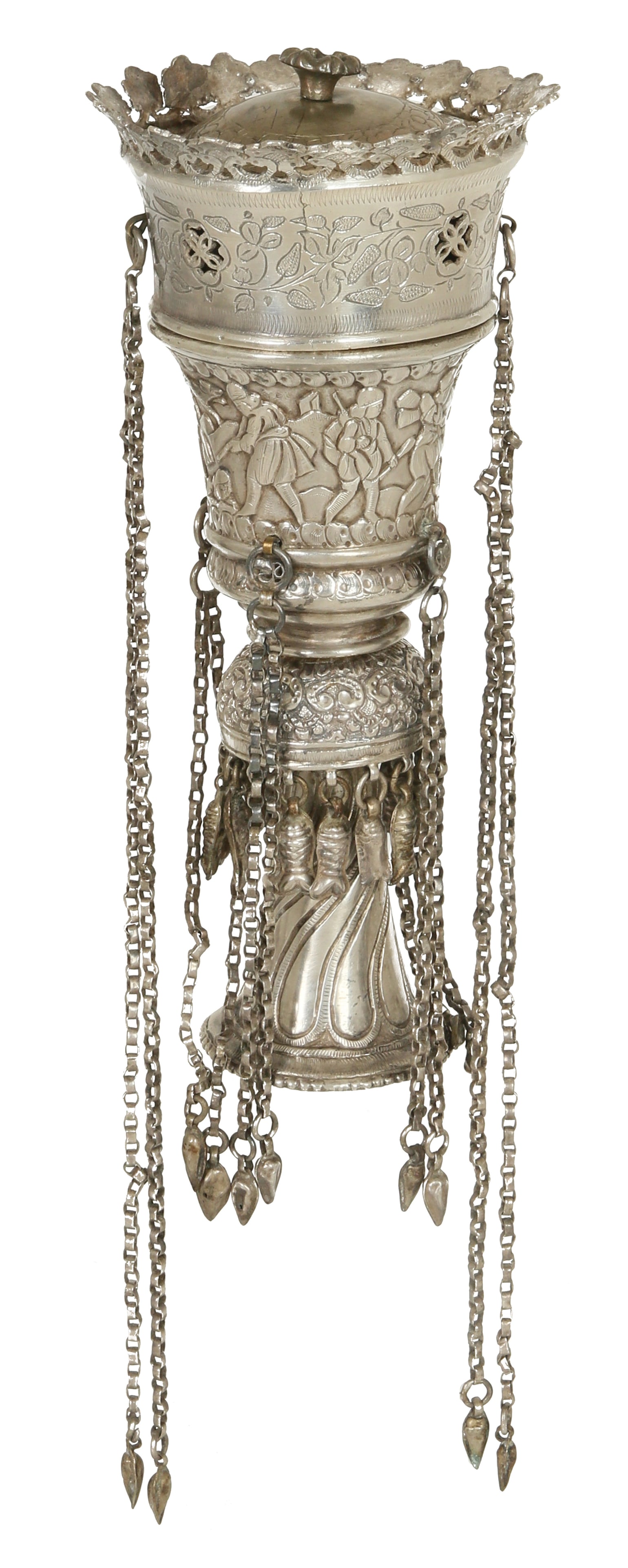 A PERSIAN SILVER PLATE HOOKAH BASE (1 of 1)