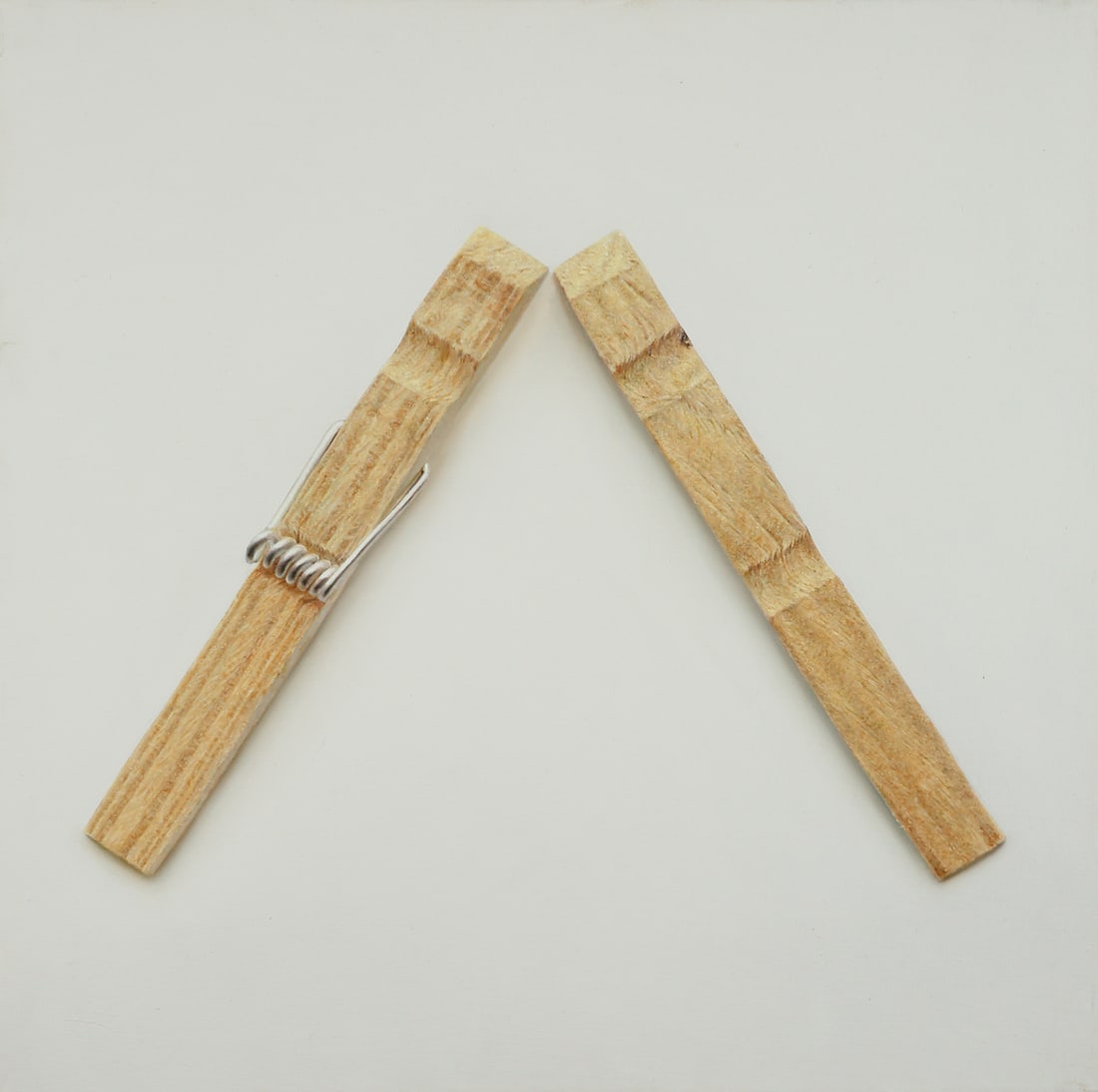 Natan Pernick b. 1980: Clothespin, 2018, Oil on canvas, 50x50 cm. Signed. Signed and dated on the reverse.
