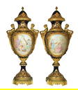 A PAIR OF LARGE SEVRES STYLE VASES