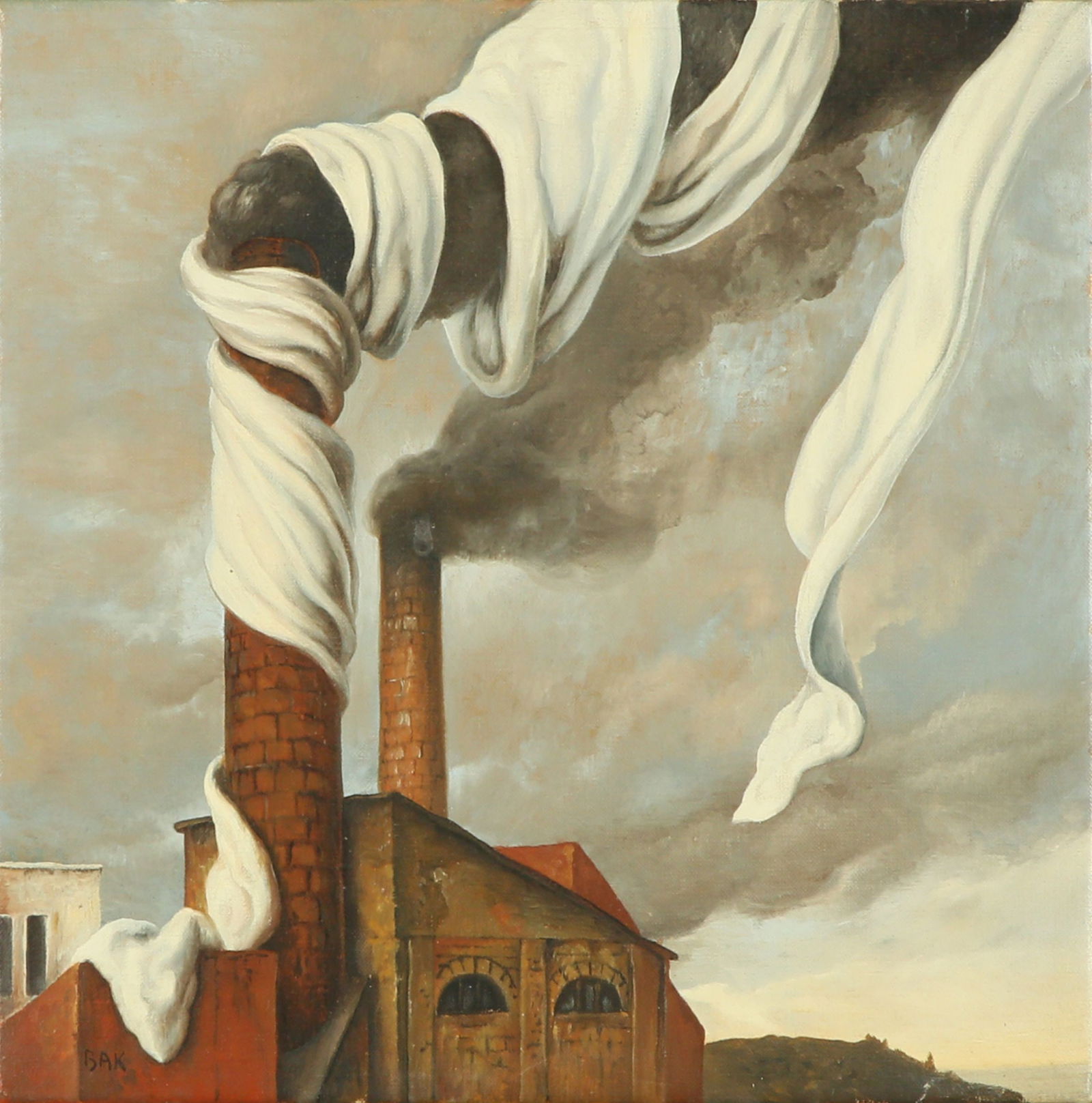 Samuel Bak: Around and Around, Oil on canvas, 24x24 cm. Signed. Titled on the reverse. Appears in the artist's online Catalogues Raisonnés.