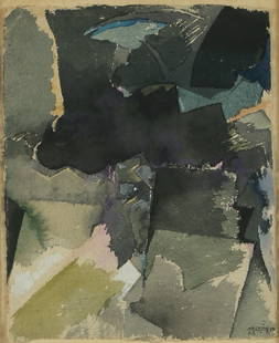 Avigdor Arikha: Untitled, 1959, Watercolor on paper, 30x22 cm. Signed and dated.