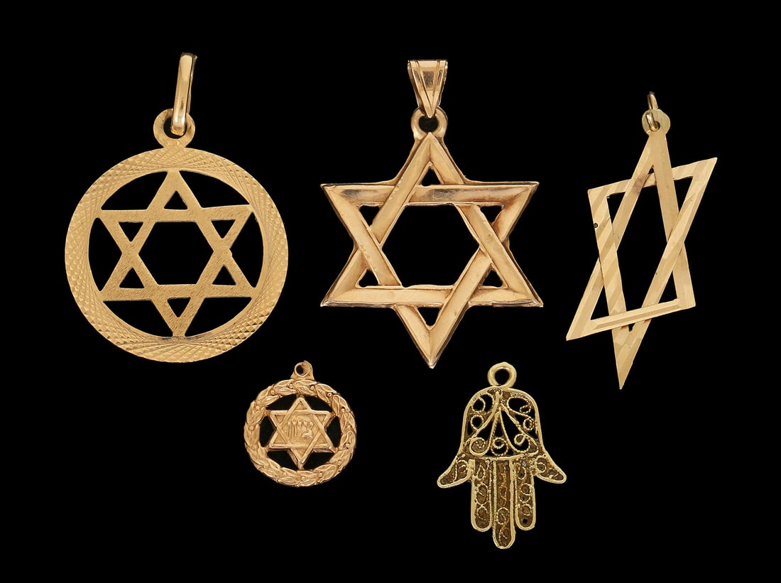 LOT OF 5 14K GOLD PENDANTS (1 of 2)