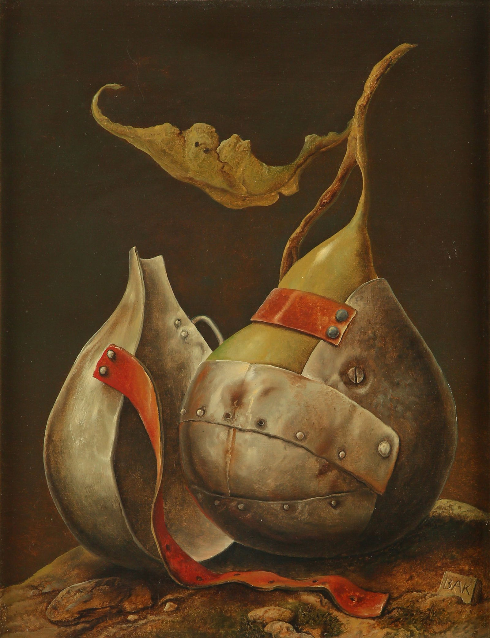 Samuel Bak: The Presence, Oil on canvas, 35X28 cm. Signed. Titled on the reserve.