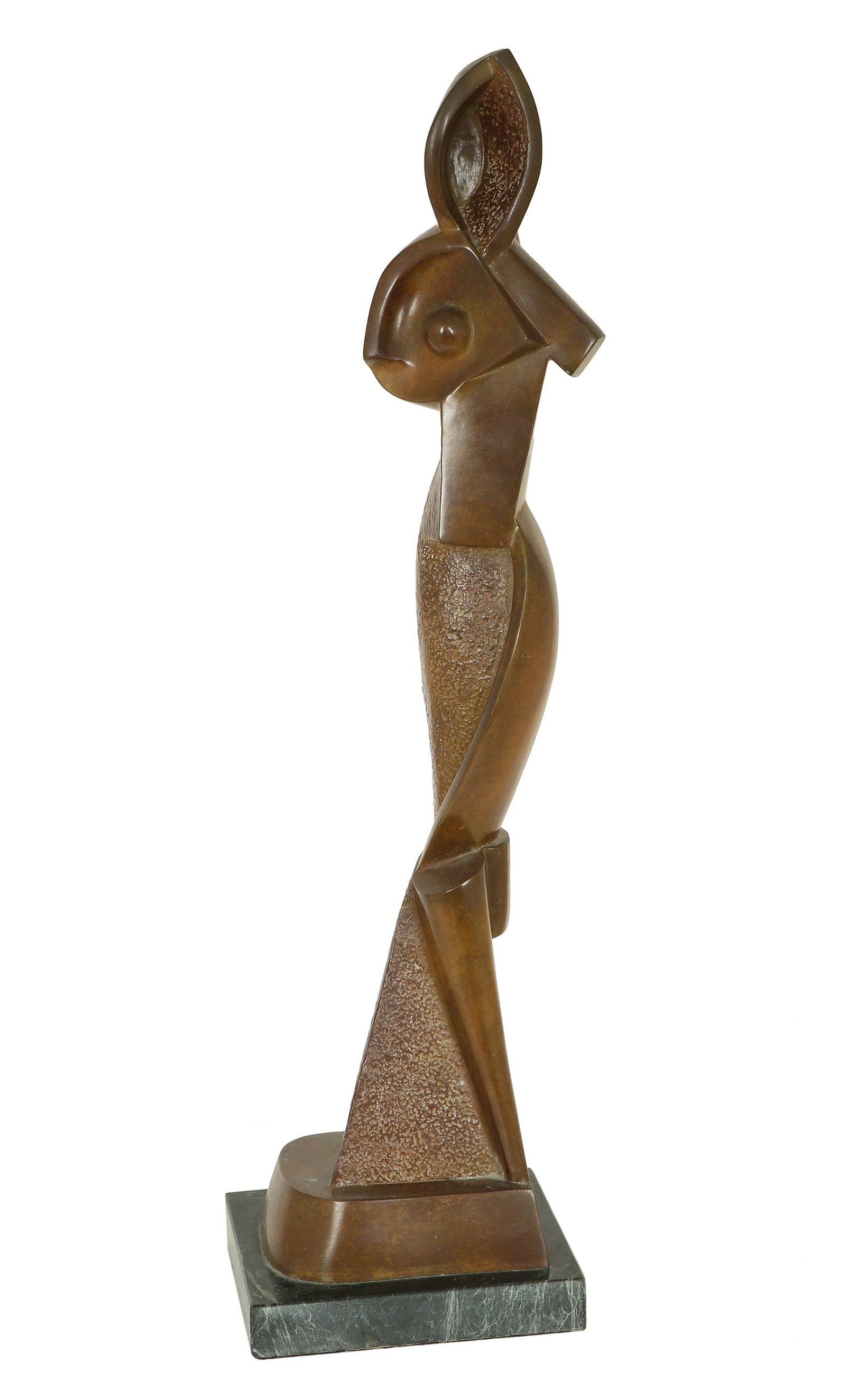 Attributed to Alexander Archipenko: Cubist Woman, 1914, Bronze, height: 71 cm. Signed, dated and titled Paris.
