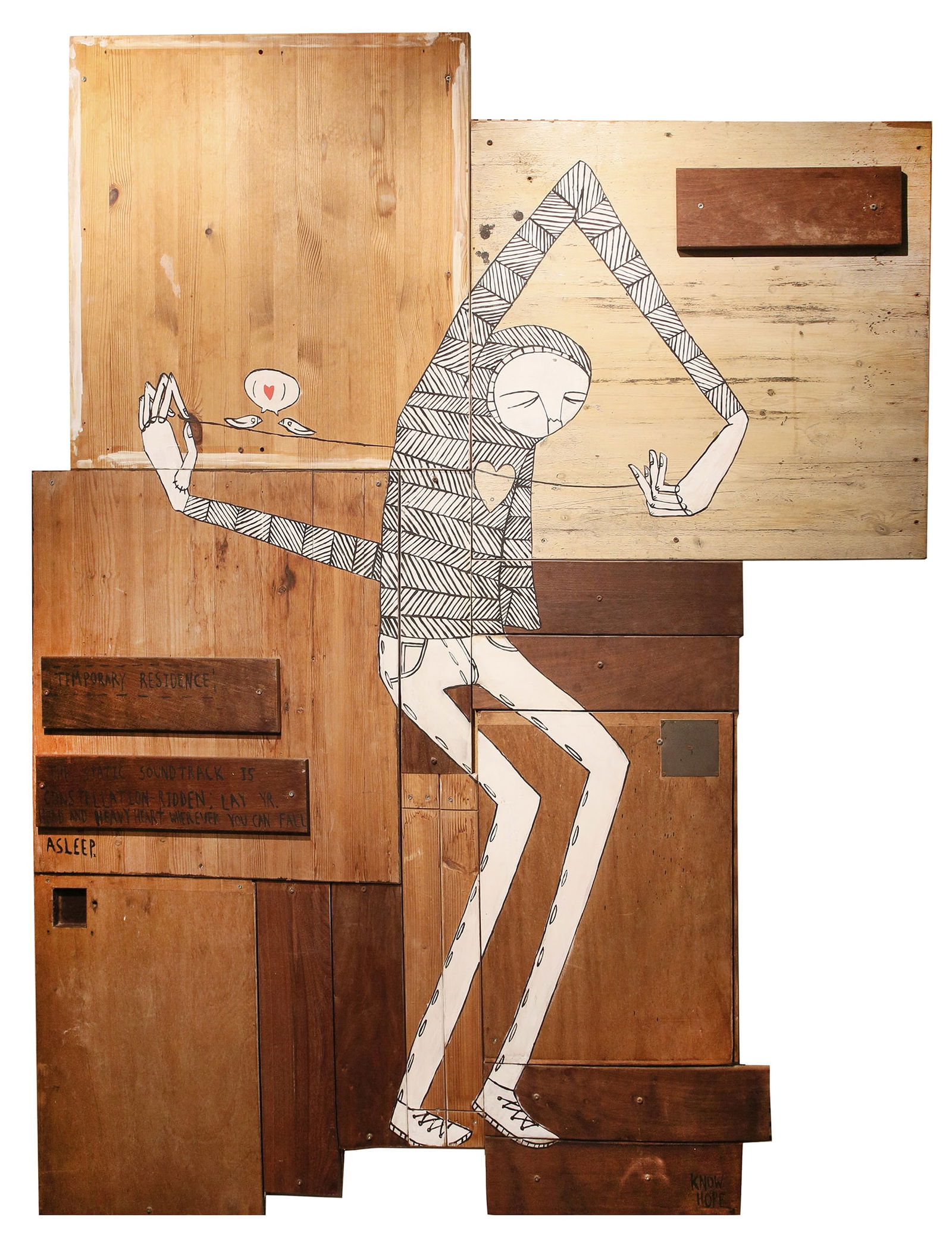 Adam Yekutieli - Know Hope: Temporary Residence, 2008, Acrylic on mounted wooden panels, 200x160 cm. Signed and dated.