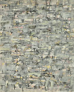 Yechiel Krize: Untitled, Oil on canvas laid down on cardboard, 50x61 cm. Signed.