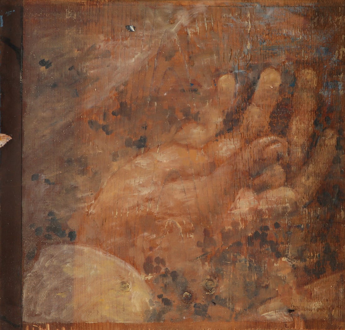 Yigal Ozeri: Hand, Oil on wood. 30x32 cm. Signed. Provenance: Gaby and Ami Brown Collection.