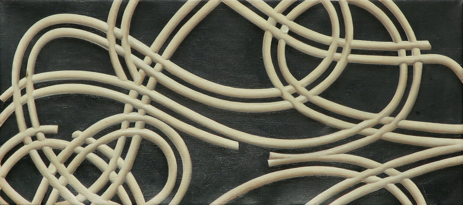 Natan Pernick: Carpet Beater, 2017, Oil on canvas, 25x60 cm. Signed and dated.