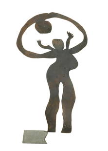 Menashe Kadishman: Figure, Tin, height: 34 cm. Signed.