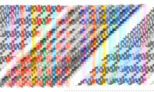 Yaacov Agam: Double Sided – Flag Fan, Silk print, 23×40 cm. Signed and numbered 337/900. Given as a gift to guests of a reception in honor of Prime Minister Shimon Peres who was on a diplomatic visit to the Uni