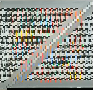 Yaacov Agam: Untitled, Agmograph, 80x80 cm, Signed and numbered 160/165.