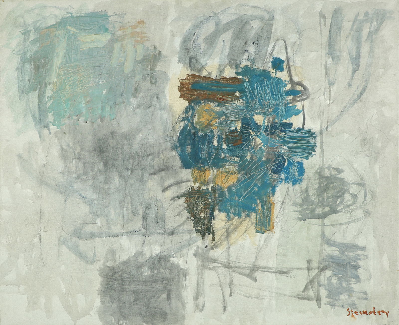 Avigdor Stematsky 1908 – 1989: Untitled, 1970s, Oil on canvas, 81.5x100 cm. Signed.