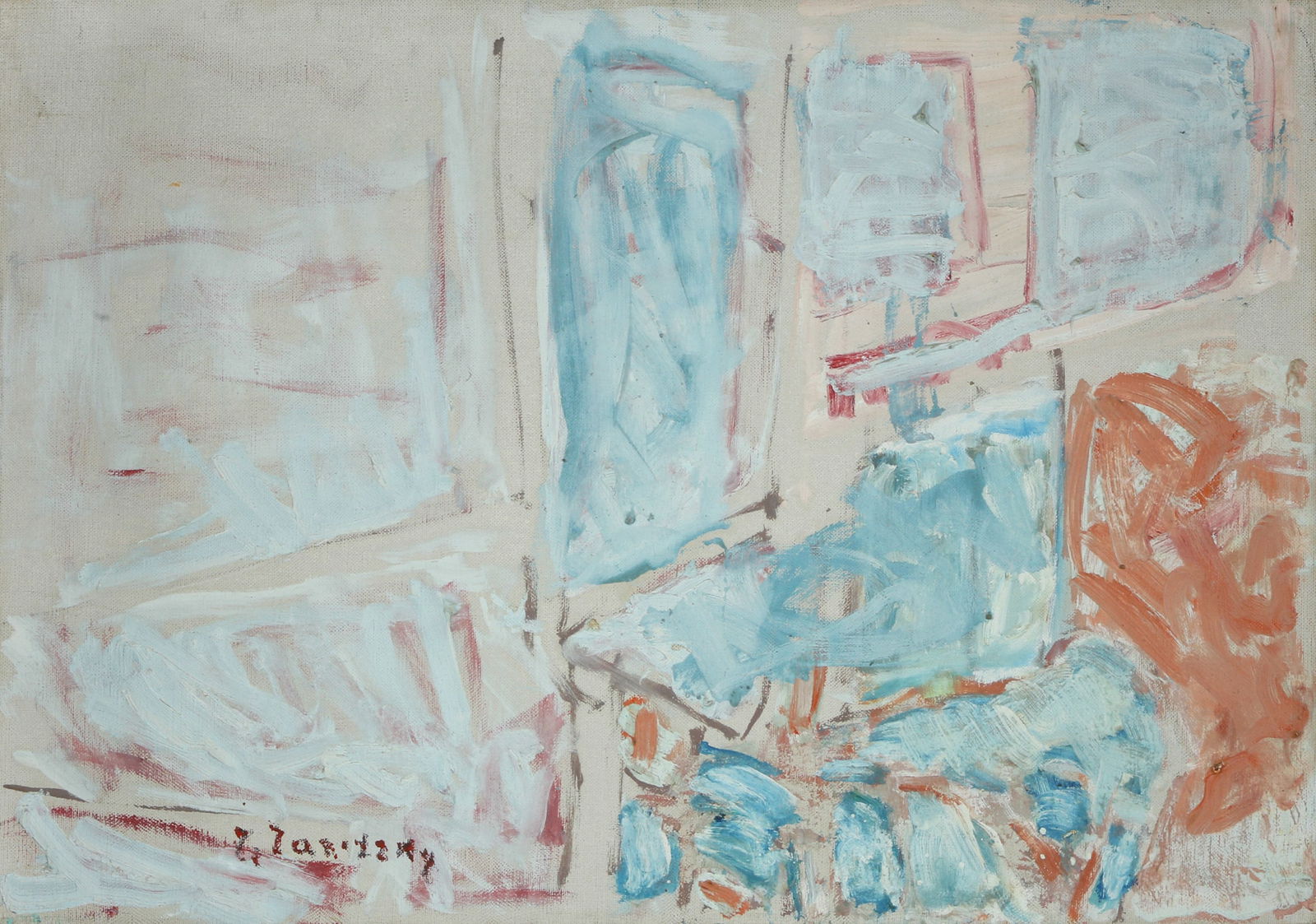 Joseph Zaritsky 1891 – 1985: Untitled, Oil on canvas, 50x73 cm. Signed.
