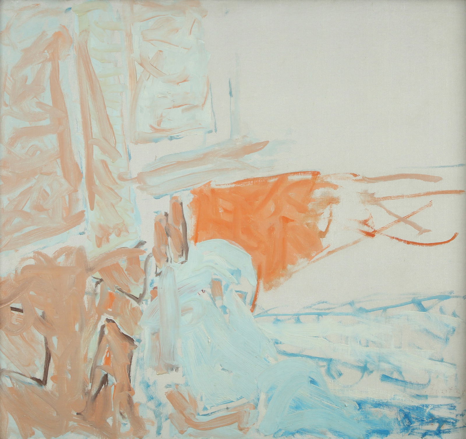 Joseph Zaritsky 1891 – 1985: Tsuba, Oil on canvas, 72x79 cm. Signed. Provenance:The art Collection of The Jewish Federations of North America.