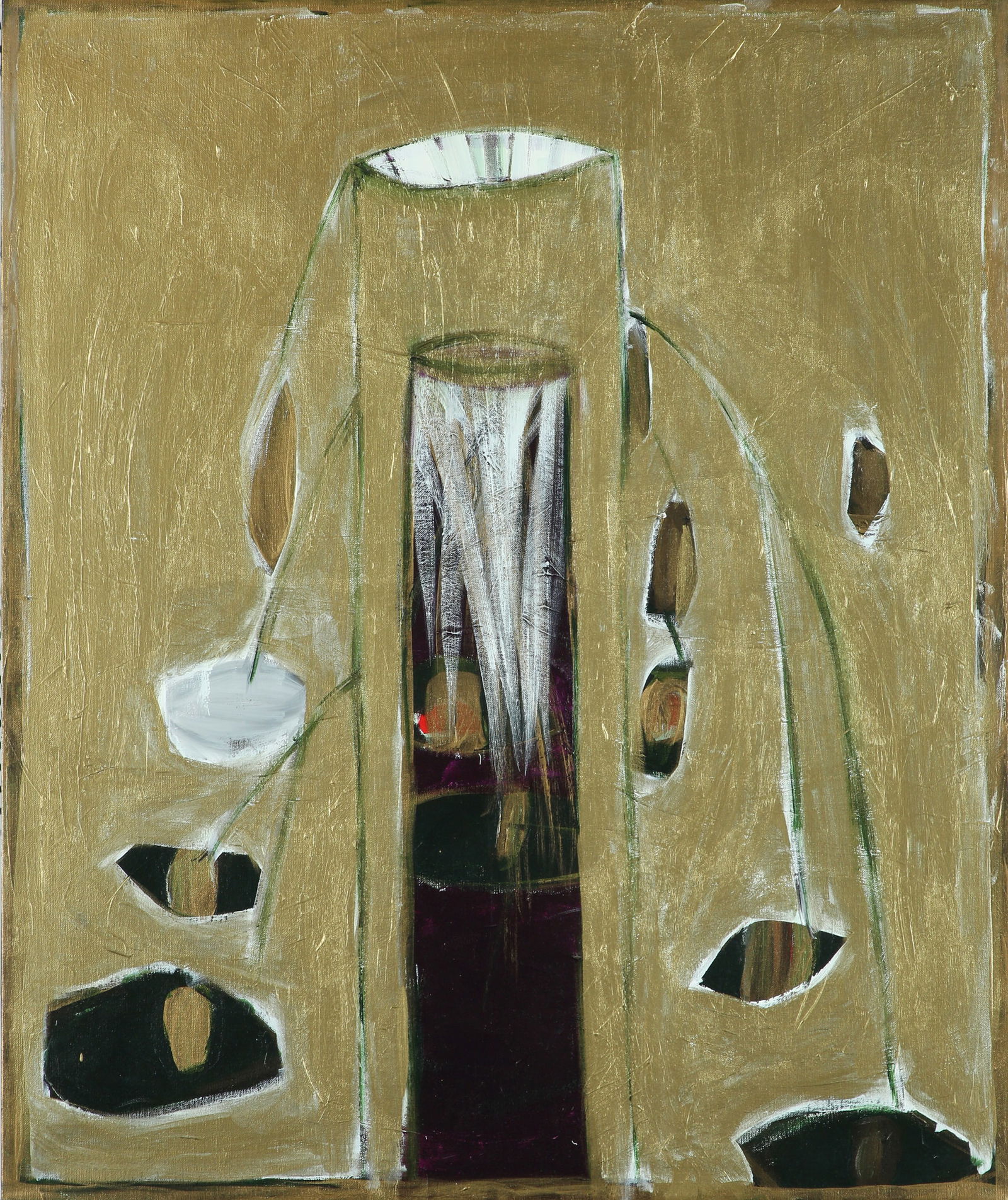 Khen Shish b. 1970: Vase in Vase, 2009, Acrylic on canvas, 95x80 cm. Signed and dated on the reverse. Literature and Exhibition: In the Black Distance, Lea Nikel, Chen Shish, Ashdod Museum of Art, 2010, p. 64