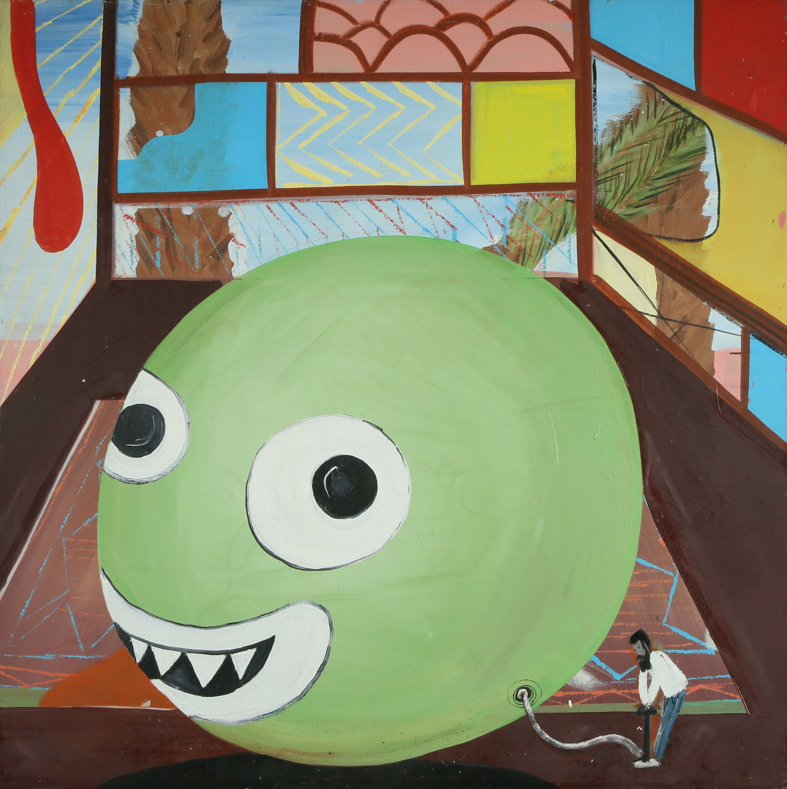 Shay Azulay b. 1971: Dynamite in Green, 2015, Oil on canvas, 91x91 cm. Signed and dated on the reverse.