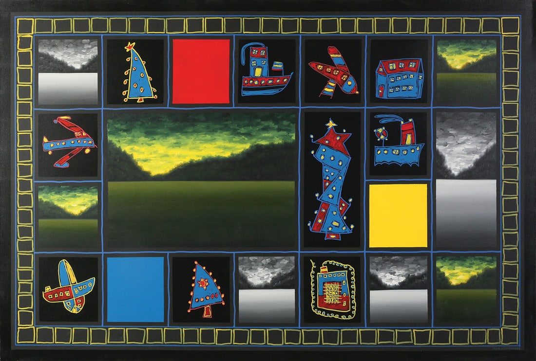 Meir Pichhadze 1955 – 2010: Untitled, Oil on canvas, 110X165 cm. Signed. Signed on the reverse. The authenticity of the painting has been confirmed by Dvir Aviel, Manager of the artist’s estate.