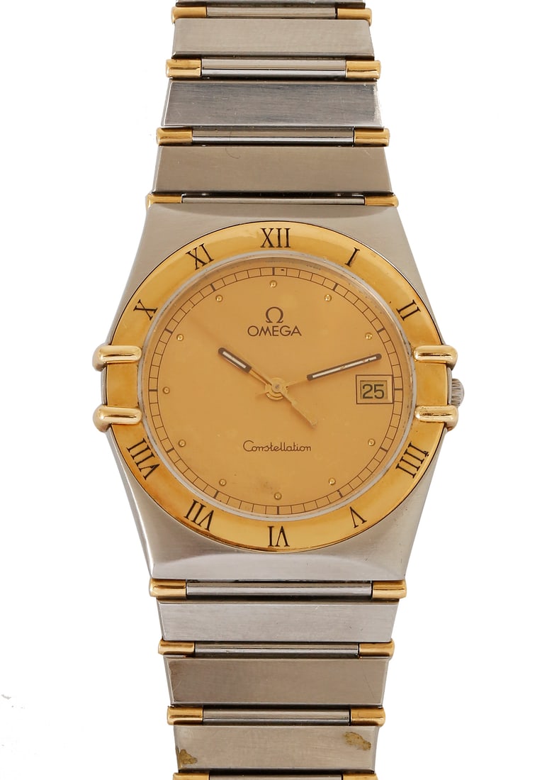 OMEGA STEEL AND GOLD WRISTWATCH (1 of 4)