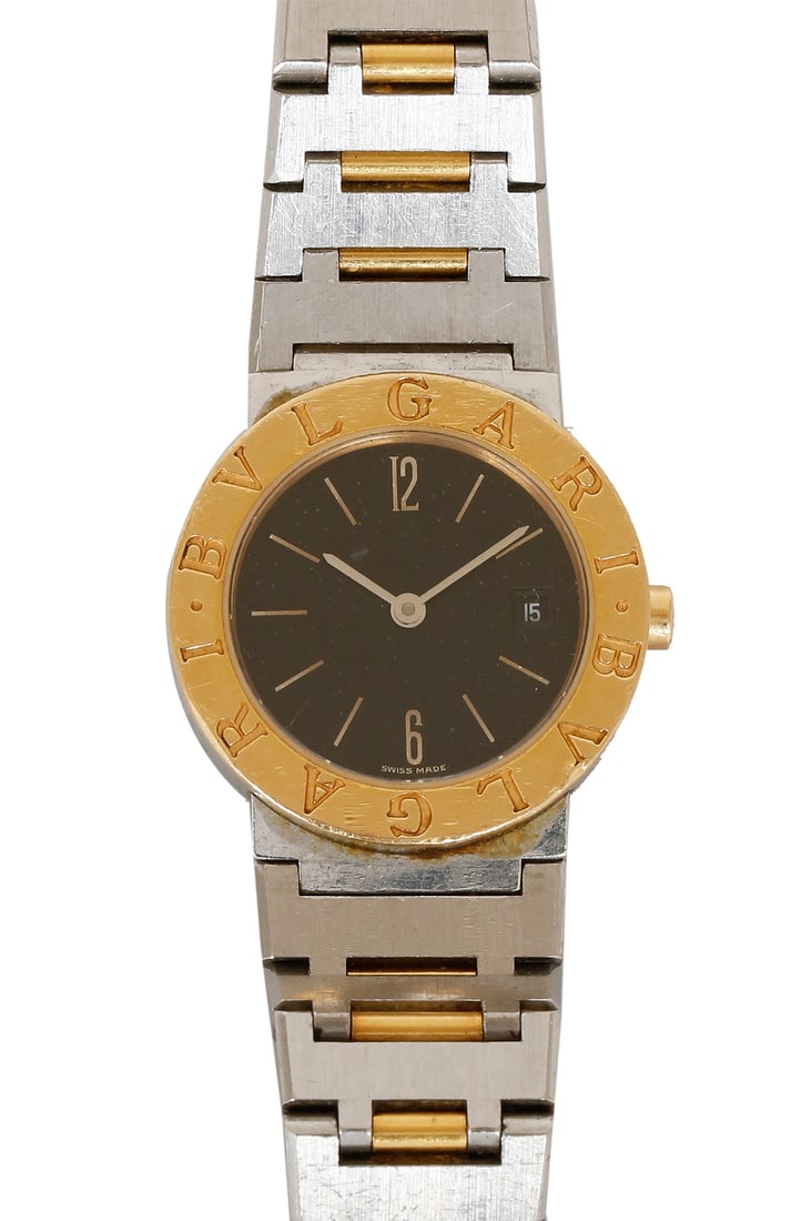 BVLGARI STEEL AND GOLD WRISTWATCH (1 of 4)