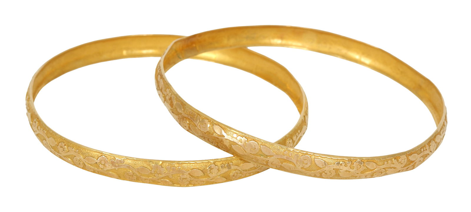 LOT OF 2 18K GOLD BANGLES (1 of 2)
