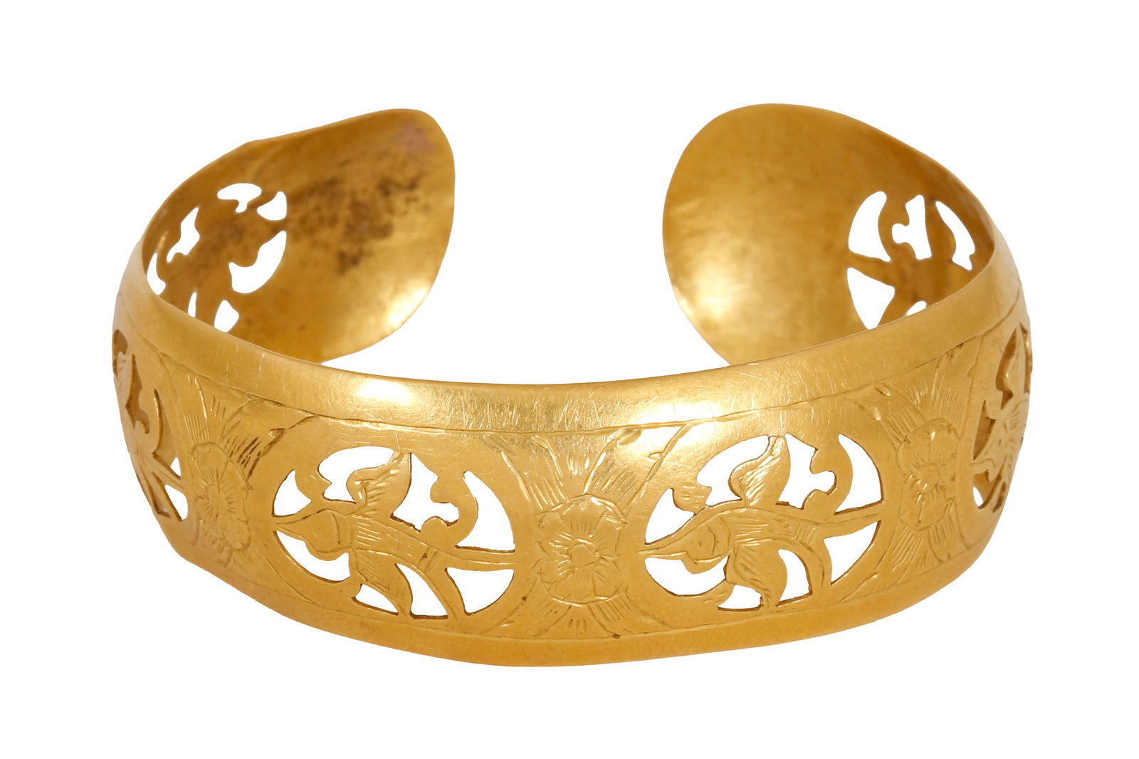 22K GOLD BANGLES: Open, for a girl, weight approx. 16 grams. Diameter approx. 5 cm.
