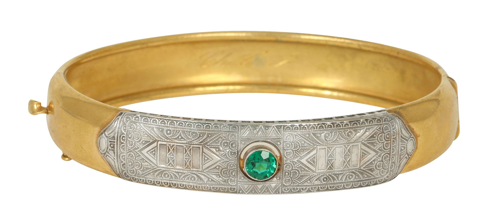 14K GOLD AND SILVER BANGLE (1 of 3)