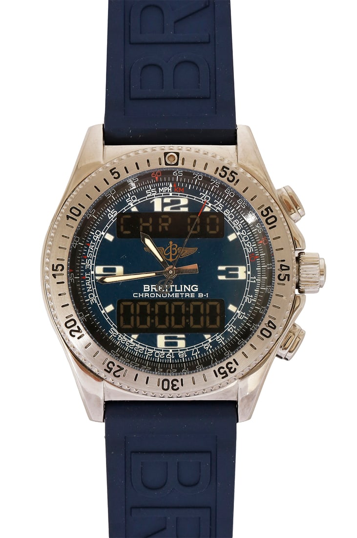 BREITLING STAINLESS STEEL WRISTWATCH (1 of 5)