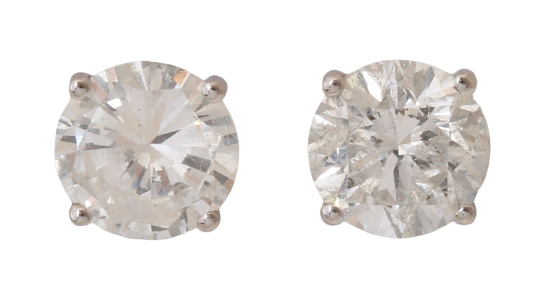 14K WHITE GOLD STUD EARRINGS (1 of 2)