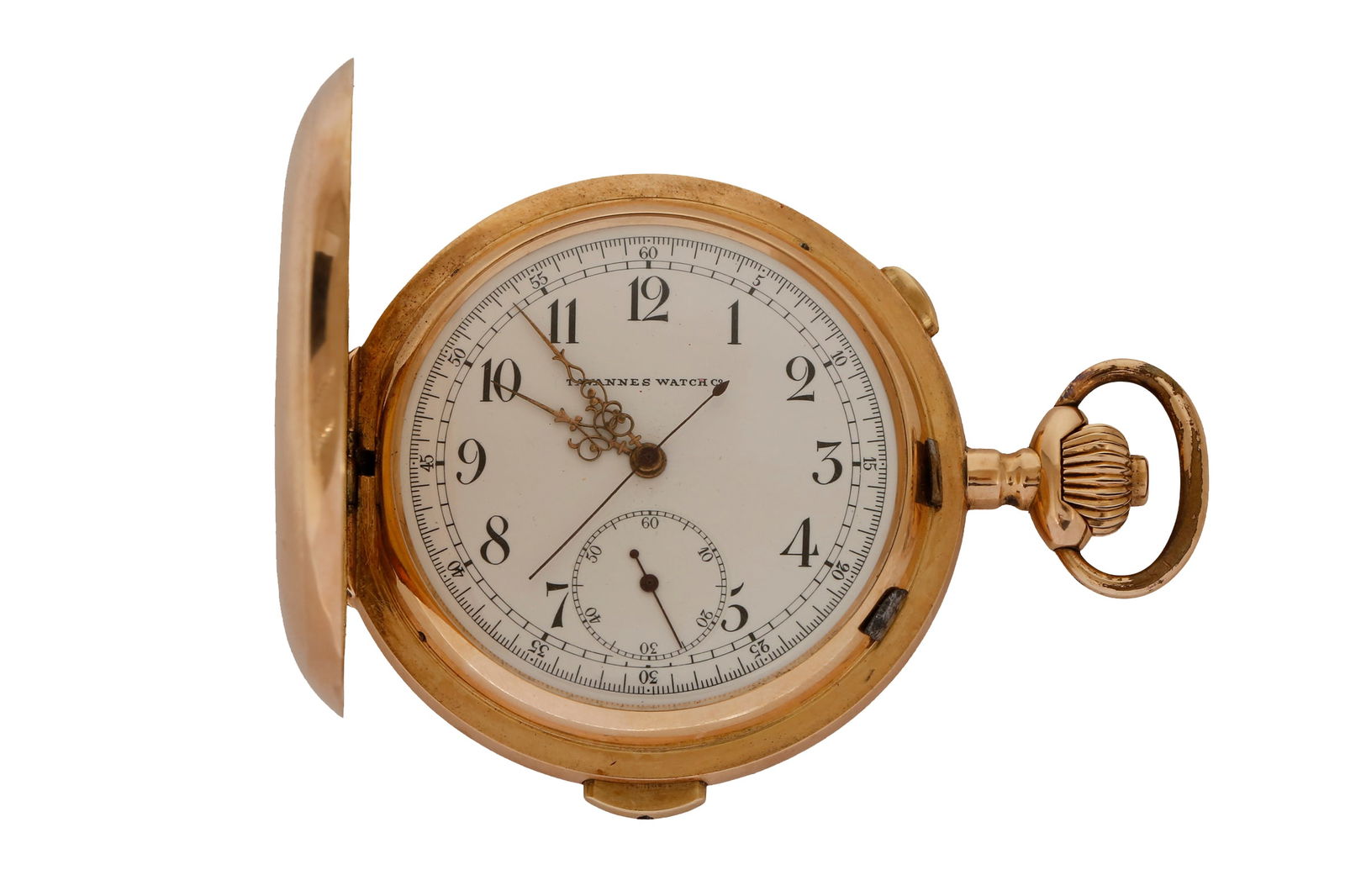 TAVANNES 14K GOLD POCKET WATCH (1 of 4)
