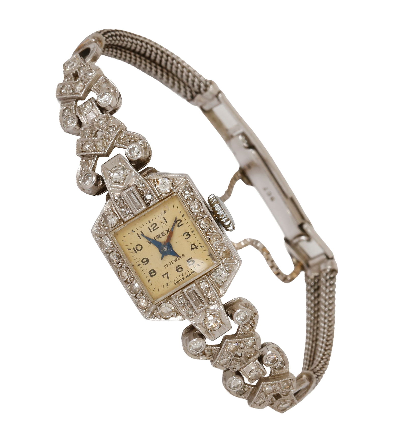 WIREX ART-DECO PLATINUM WRISTWATCH (1 of 3)