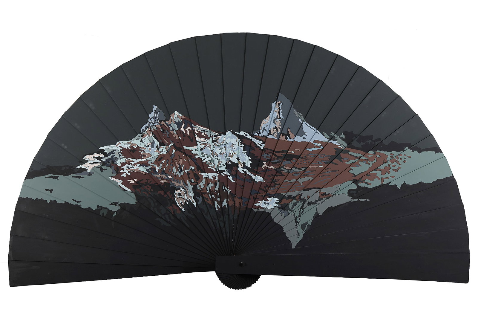 Yehudit Sasportas: Fan, No 1, 2004 Acrylic on MDF Panels, 113x205 cm, Signed on the reverse.