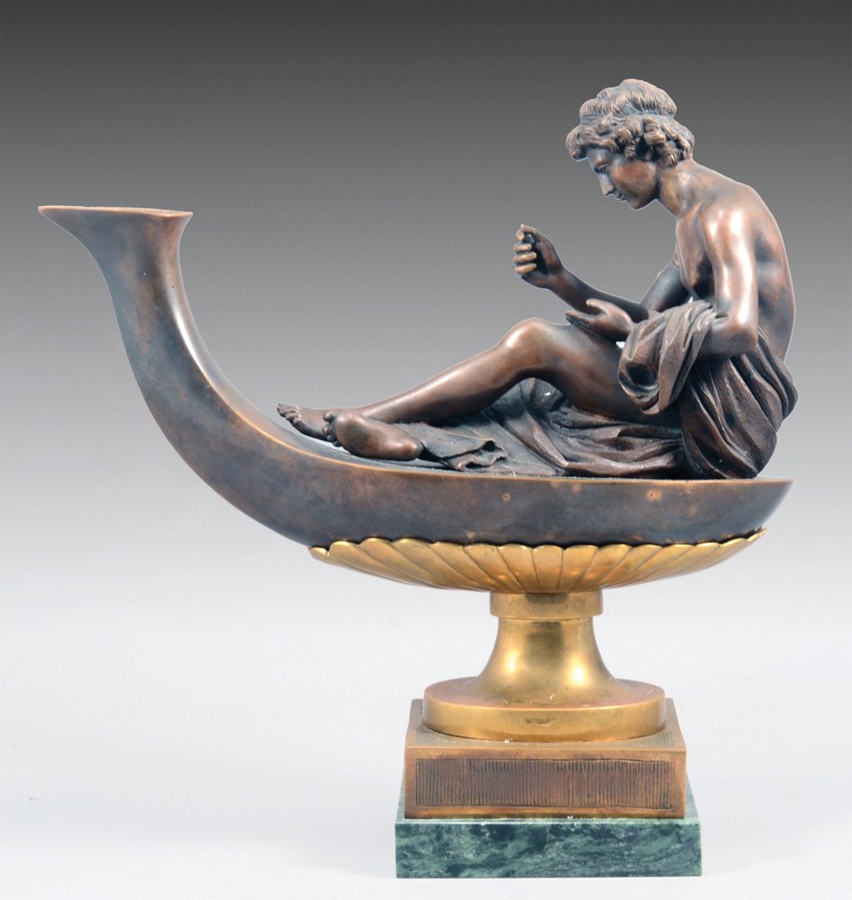A BRONZE OIL LAMP AFTER A DESIGN BY LOUIS-SIMON BOIZOT (1 of 1)