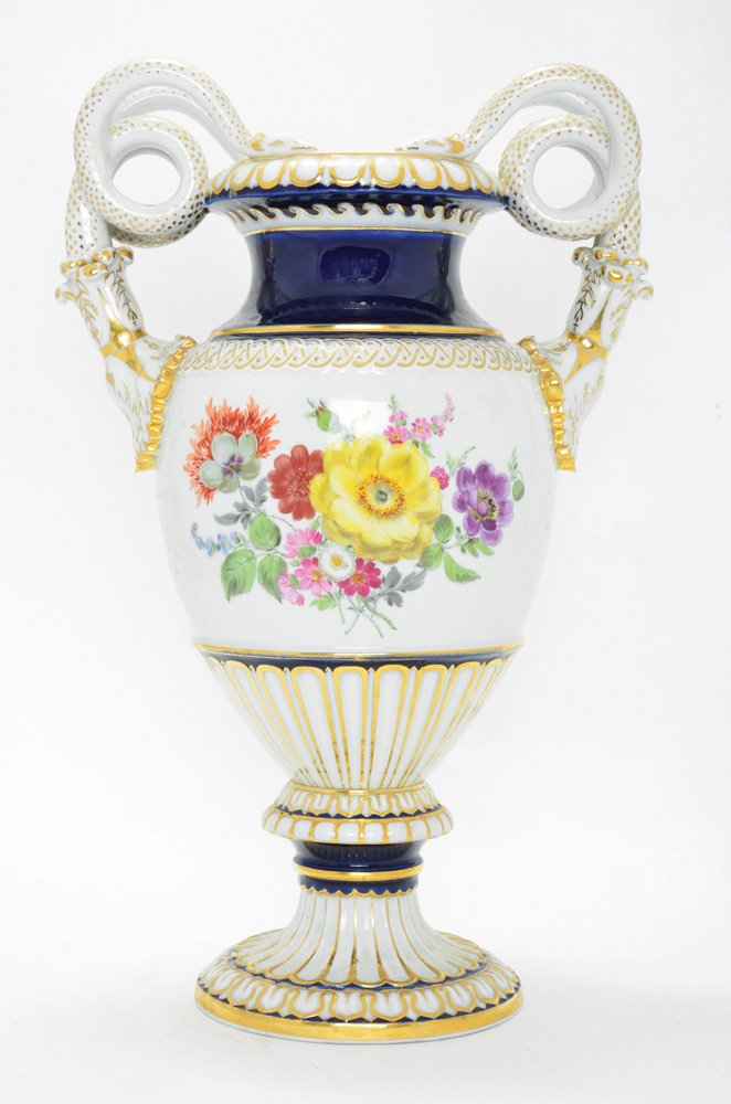 A Meissen Porcelain Snake Handled Vase Apr 16 2016 Tiroche