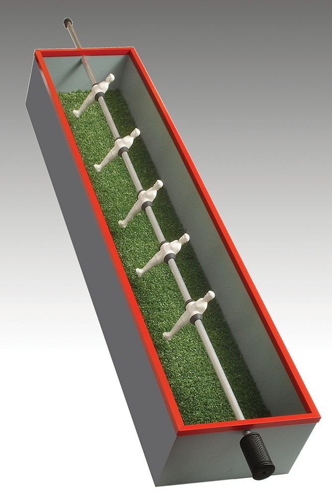 Gal Weinstein b. 1970: Hymn 2010 Wood aluminum metal and synthetic grass 20X150 cm. Signed dated and numbered 8/10.
