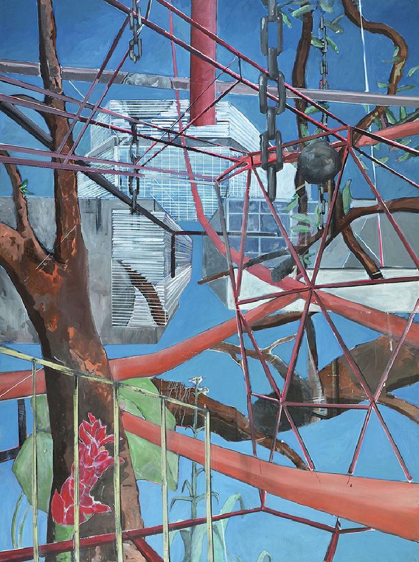 Elad Kopler b. 1974: Untitled Acrylic on canvas 200X150 cm. Signed on the reverse.