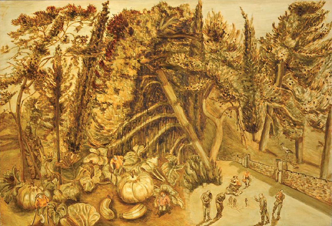 Nurit David b. 1952: Untitled 2003 Oil on canvas 75X106 cm. Signed and dated on the reverse. Exhibition: Ministry of Education Prize Winners Haifa Museum February 2004.