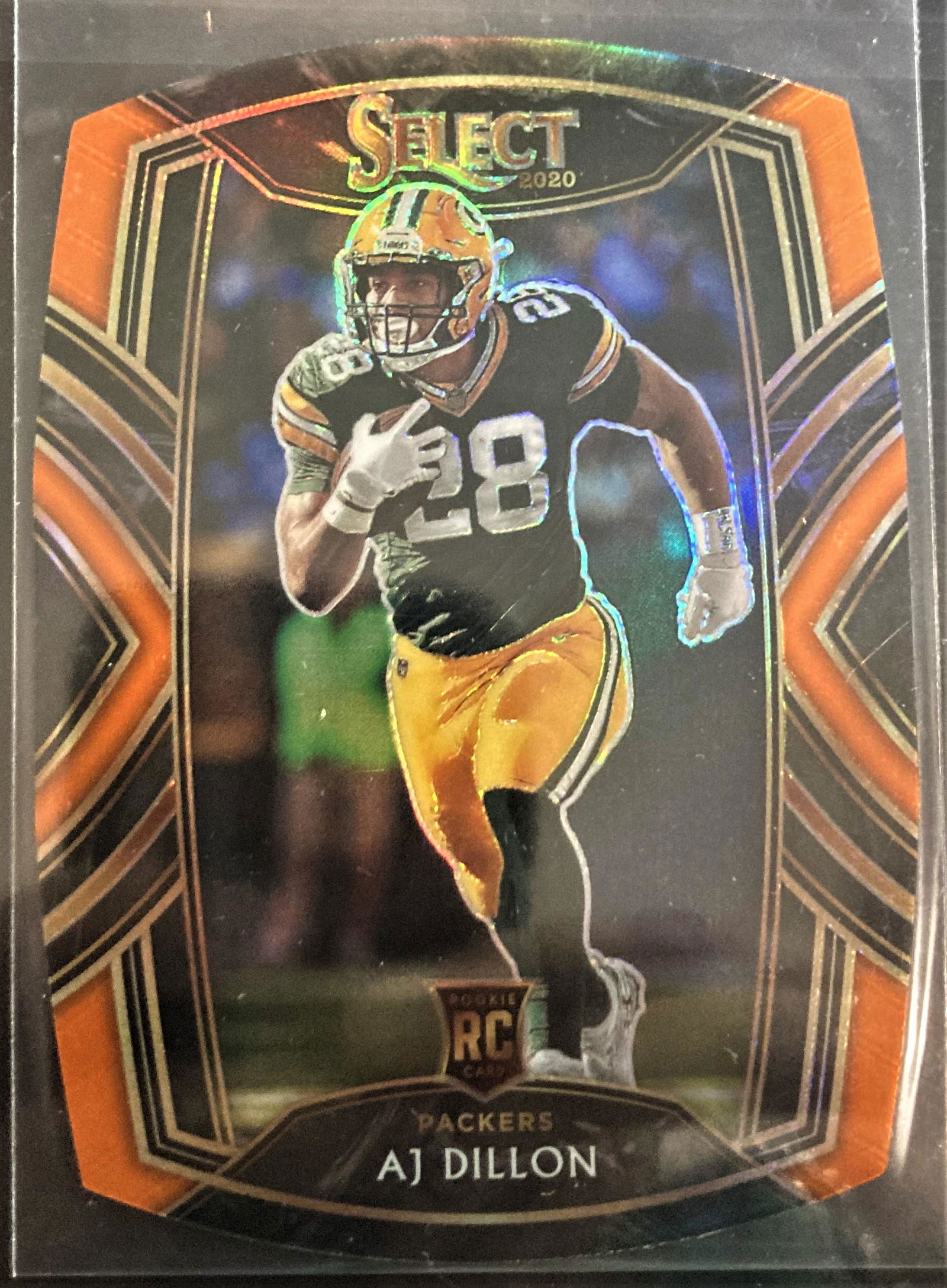 2020 Select AJ Dillon Rookie Card Club Level Orange (1 of 2)