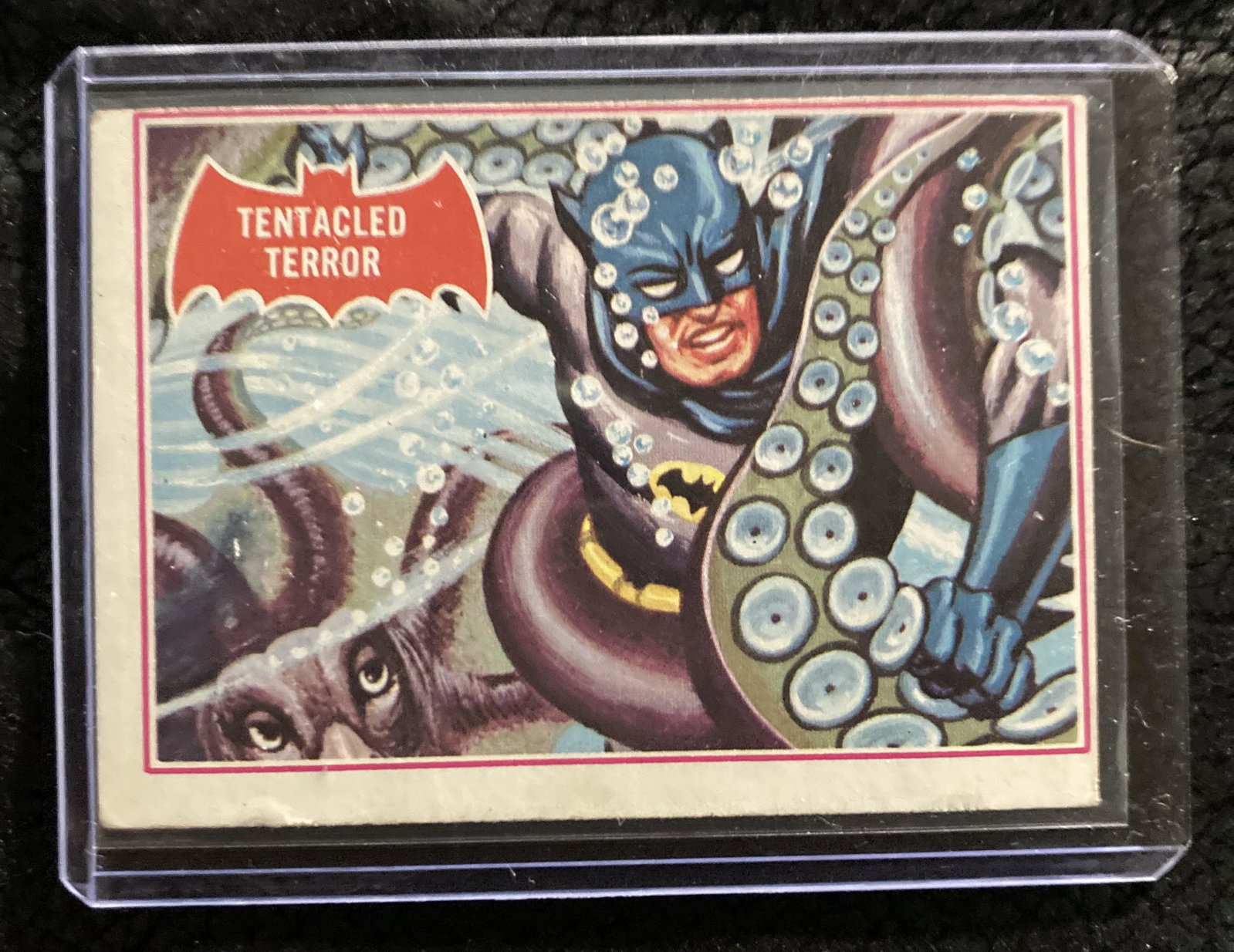 1966 Topps Batman A Series Red Bat #8A Tentacled Terror: 1966 Topps Batman A Series Red Bat #8A Tentacled Terror