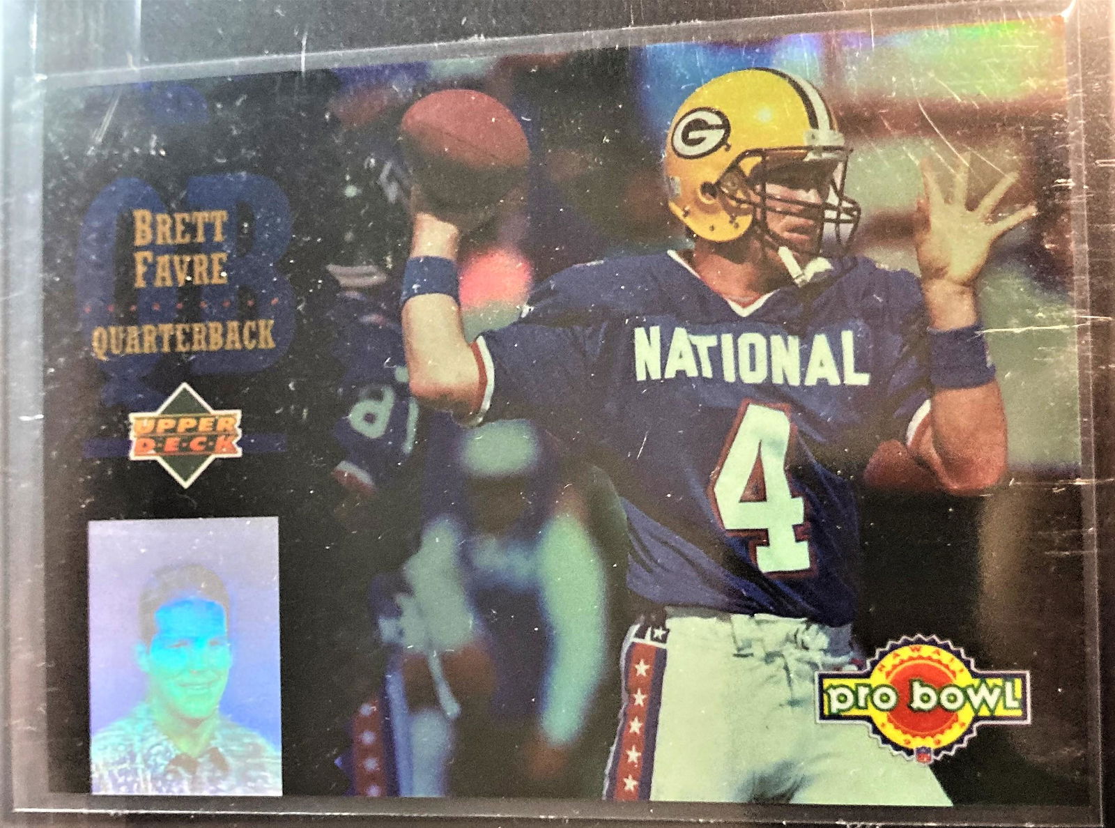 BRETT FARVE 1994 PRO BOWL UPPER DECK HOLOGRAM CARD #PB9 (1 of 2)