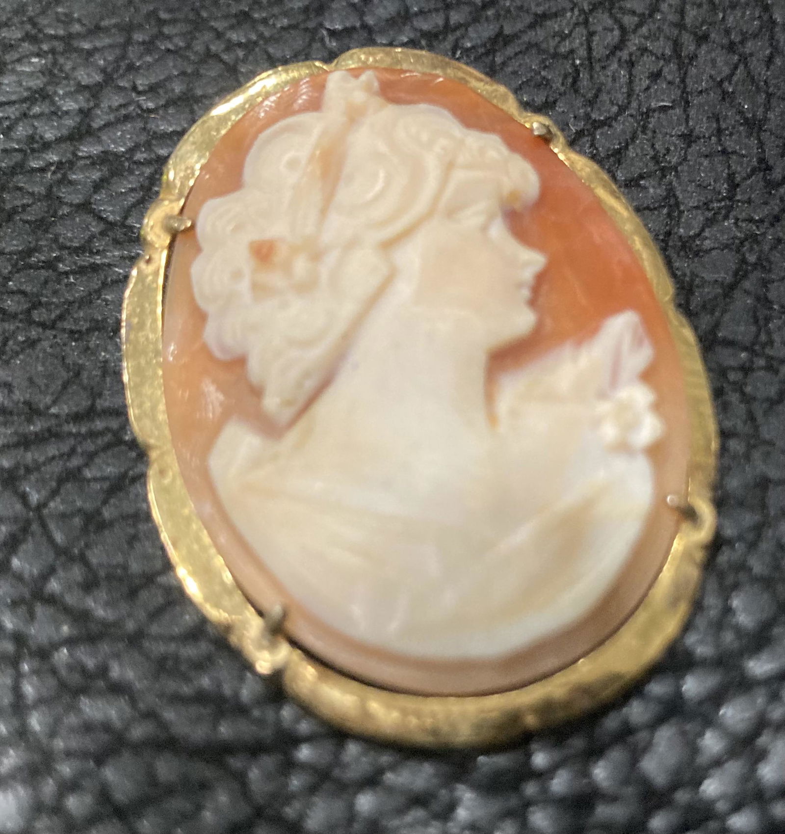 Sterling Silver Cameo Shell Pendant .800 Silver Brooch (1 of 5)