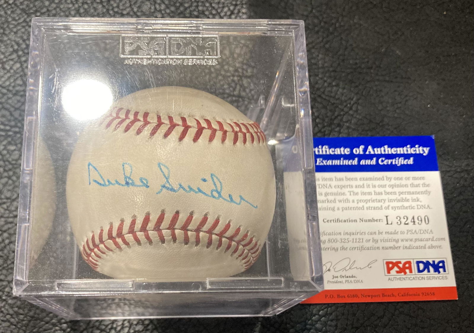 Duke Snider Autographed Baseball PSA Certification (1 of 2)