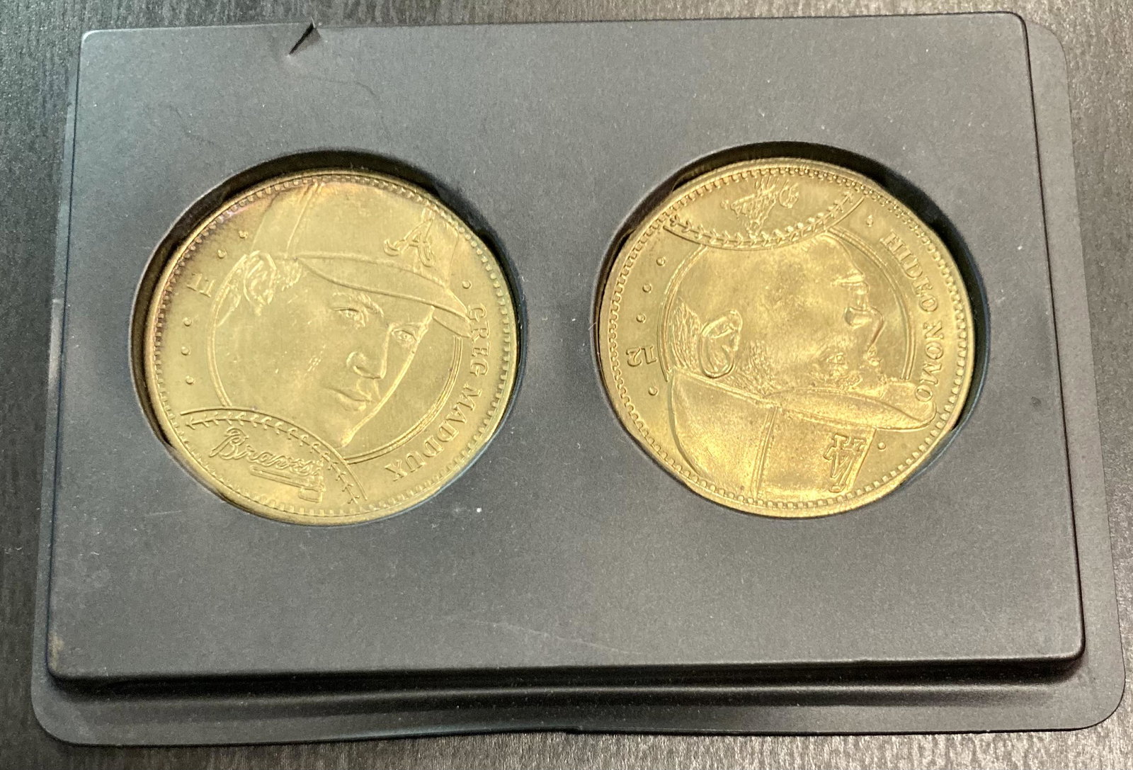 1997 Pinnacle Mint Coins Brass Gregg Maddux & Hideo (1 of 1)